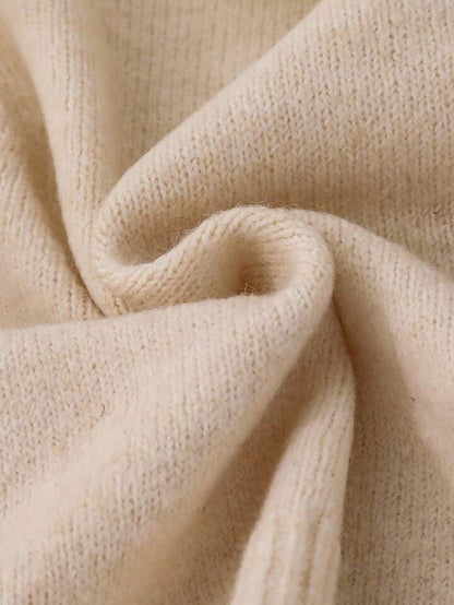 cardigan maille nude à grand col dentelle guipure et nœuds vichy rouge